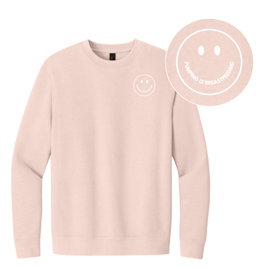 Pumping is Breastfeeding Smiley Crewneck