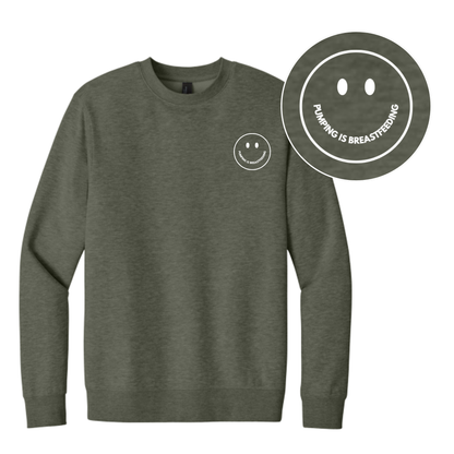Pumping is Breastfeeding Smiley Crewneck