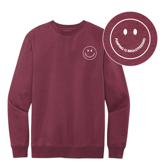 Pumping is Breastfeeding Smiley Crewneck